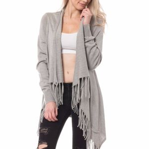 Love Tree Grey Fringe Cardigan